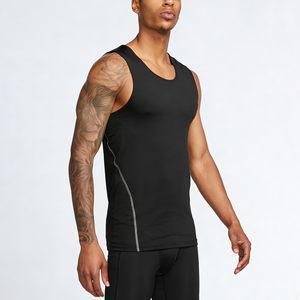 High Quality Summer Custom Oem Blank Training Fitness Gym Wear Men Compression <b>Shirt</b> <b>Sleeveless</b> <b>T</b>-<b>Shirts</b> Men's Tank Tops - Product Image 3
