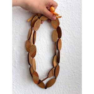 Collier pendentif en bois écologique pour femmes, bijoux fantaisie - Product Image 4