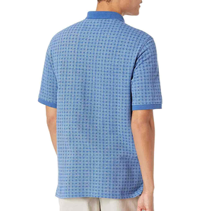 Polo tendance pour homme à manches courtes, imprimé ananas, en coton, style décontracté, motif bleu - Product Image 3
