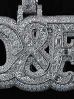 Pendentif Lettre Personnalisée en Moissanite, Breloque Lettre Micro-Pavée Ronde Taille Brillant, Plaqué Or, Bijoux Hip Hop pour Chaîne de Collier