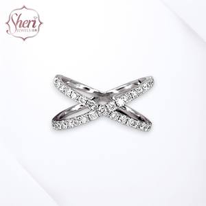 [Sheri Jewels] Anillo de Diamantes Naturales en Oro Blanco Sólido de 18K, Estilo Simple y Moderno, Regalo para Ella - Product Image 1