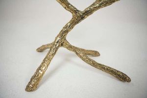 Hot selling Modern organic brass branch coffee <b>table</b> with <b>round</b> glass top luxury designer center <b>table</b> - Product Image 2