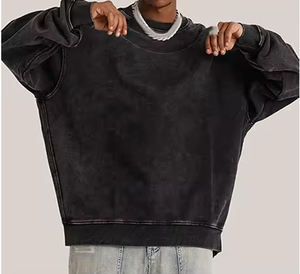 Sudaderas de Cuello Redondo Estilo Vintage de Alta Calidad 2026, 100% Algodón, Lavado Ácido, Sudaderas y Hoodies Unisex Extra Grandes - Product Image 5