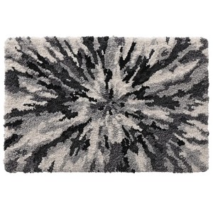 Abstract Cotton <b>Bath</b> <b>Mat</b> Rectangle Modern Non-Slip Thick Tufted <b>Black</b> <b>White</b> Home Use Absorbent Woven Technique for Hotels - Product Image 4