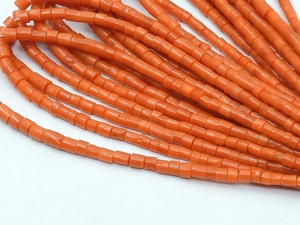 Perles de corail orange italien - Forme de roue de voiture, lisses et polies, brin de 8 pouces, environ 2-3 mm, pierre naturelle certifiée par un tiers - Product Image 4