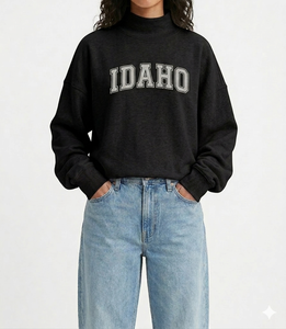 Modern Loose Fit Women Oversized <b>Mock</b> <b>Neck</b> <b>Top</b> Comfortable Daily Wear Casual Outfit Trend Clothing Style - Product Image 1