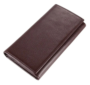 <b>Men's</b> Genuine Leather Slim <b>Wallet</b> With Striped Lining Fold Closure Card Holder Short Length Minimalist Design - Product Image 1