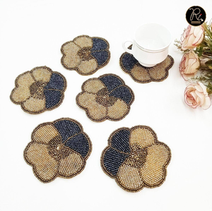Sous-verres artisanaux perlés, tapis décoratifs pour boissons, accessoires de protection de table faits à la main pour verres à café, thé, vin, idéal pour offrir - Product Image 4