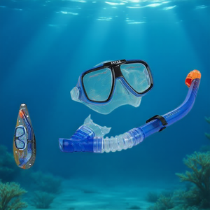 Intex Diving Mask And Snorkel Set Blue Clear Lens Anti Fog For Kids And Adults Swimming Snorkeling - Product Image 3