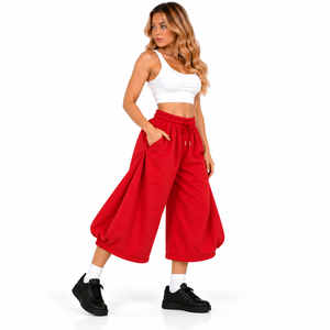 Shorts amples personnalisés pour femmes, style Y2K tendance, jambes larges, taille élastique avec cordon de serrage, couleur unie, bermudas pour femmes - Product Image 3
