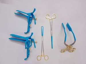 Kit d'instruments chirurgicaux gynécologiques LLETZ réutilisables de haute qualité, en acier inoxydable bleu, ensemble OB/GYN - Product Image 2