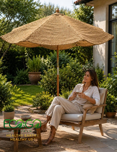 Premium Eco-Friendly Handwoven Coir Parasol | Natural Coconut Fiber Outdoor Umbrella for Resort, Beach & Garden Made inVietnam - Product Image 6