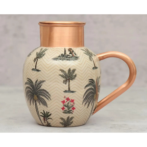 Luxury Ayurvedic Copper Jug 1000ml Enamel Sticker Applied Finished Healthy Drinking Vessel Ideal for Home & Hotels Drinkware <b>Mug</b> - Product Image 6