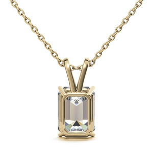 Bijoux sur mesure en or jaune 18 carats avec pendentif diamant, diamant solitaire de laboratoire taille radiant pour femme - Product Image 1