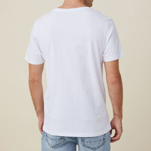Camiseta de hombre a la moda, de alta calidad, 100% algodón, con logo personalizado, cómoda, con cuello en V. - Product Image 2
