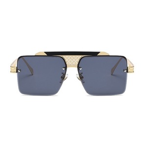 RTS Trends High Quality Fashionable Metal Double Bridge <b>Large</b> Square <b>Frame</b> Sunglasses 2026 UV Protection for Unisex - Product Image 2