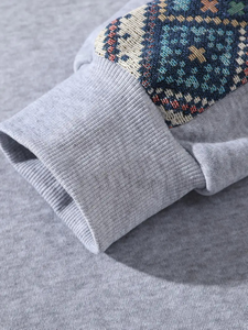 Ensemble 2 pièces pour homme, survêtement vintage en molleton bouclette surdimensionné, imprimé sérigraphié, coupe évasée, délavé à l'acide, 100% coton - Product Image 5