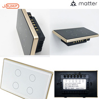 JRUMP Interrupteur mural à commande vocale à distance compatible APP à zéro unique, cadre en aluminium, éclairage domestique intelligent et tactile WiFi