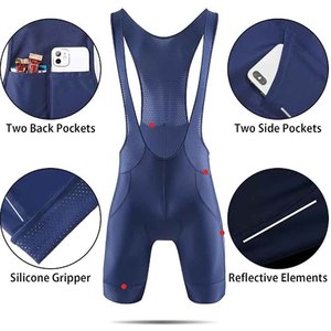 Cuissard de cyclisme pour homme, coupe classique, bleu, en Spandex, anti-humidité, respirant, sans coutures, avec logo personnalisé, service OEM pour équipes personnalisées - Product Image 3