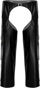 กางเกงหนังสำหรับผู้ชายและผู้หญิง Chaps แบบตะวันตกผู้ชายหนังวัวขี่ม้าหนังวัวฟอกดีไซน์ใหม่ปรับสีได้ - Product Image 4