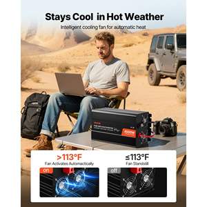 Inversor de Corriente de Onda Sinusoidal Pura de 4000W con Pantalla LCD, Control Remoto, 2 Puertos USB y 4 Tomas de CA para Carga Solar de Autos, RV y Camiones - Product Image 6