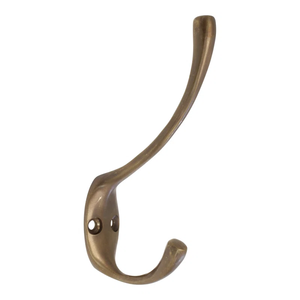 Classic Brass Double Prong Hook Bulk Furniture Hardware <b>Wall</b> Hanger Industrial Strength Metal Robe Hook for Modern Home & Hotels - Product Image 1
