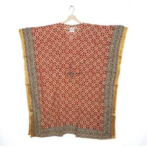 Caftán midi holgado vintage coreano de algodón 100% con cuello moldeado, ribetes, ecológico, talla grande, para playa, con decoración de encaje. - Product Image 2