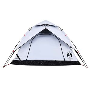 Tente de camping en tissu occultant blanc à démontage rapide pour 4 personnes, style dôme - Product Image 6