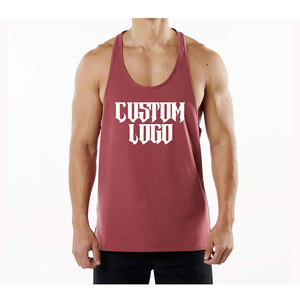 Camisetas sin mangas para hombre, 100% algodón, chaleco deportivo para gimnasio, ajuste muscular, informal, para correr, fitness, color liso, venta al por mayor, logotipo personalizado - Product Image 1