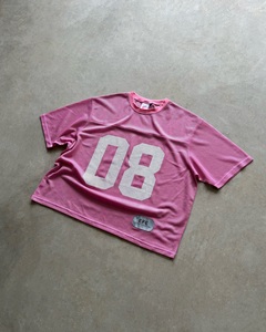 ผู้ผลิตเสื้อยืดสตรีทแวร์ทรงบ็อกซี่ พิมพ์ลายสกรีนหมายเลข 08 แบบตาข่ายหนา คุณภาพสูง รับผลิตตามสั่ง (OEM) สำหรับเสื้อฟุตบอล - Product Image 4