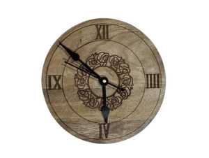wooden Geometric Hanging <b>Wall</b> Clock Analog Quartz Roman Numerals Modern Design Silent for Living Room - Product Image 2