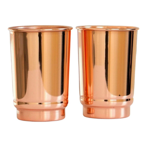 Gobelet en cuivre pur à 100 % de qualité supérieure, fabriqué à la main, poli, design élégant, bienfaits ayurvédiques pour la santé, tasse à eau - Product Image 2