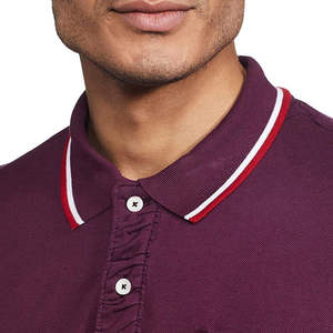 Polo à manches courtes pour homme, couleur bordeaux, tricot piqué, couleur unie, coupe décontractée, respirant, séchage rapide - Product Image 3