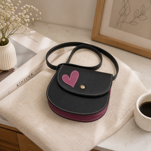 <b>Cute</b> Heart Design Crossbody Bag for Women | PU Leather Mini Shoulder <b>Purse</b> Stylish Flap Handbag | Casual Daily Use Fashion Bag - Product Image 3