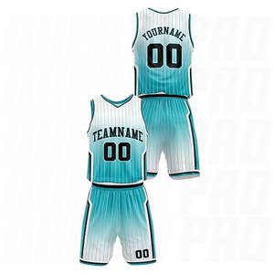 Uniforme de Baloncesto Color Verde Azulado Degradado, Ropa de Equipo de Baloncesto de Poliéster para Hombre, Conjunto Personalizado de Uniformes de Baloncesto, Camisetas de Baloncesto - Product Image 3