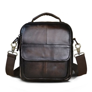 Bolso de Pecho de Cuero Genuino para Hombre, Bolso Bandolera Ligero con Forro de Nailon Clásico, Casual y de Lujo - Product Image 1