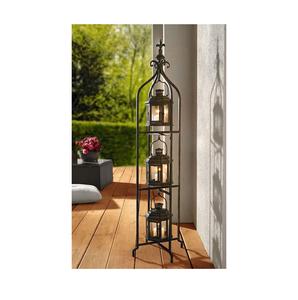 Farol Metálico Decorativo con Elegante Soporte de Pie para Sala de Estar, Jardín, Patio, Decoración de Iluminación para Bodas - Product Image 1