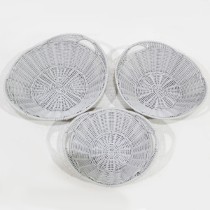 ชุดถาดเสิร์ฟขนมปังผลไม้แบบตื้น ทำจากหวาย PE พร้อมหูจับในตัว - Product Image 4