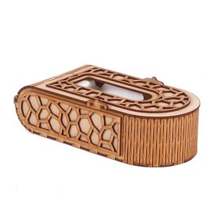 Wooden Tissue Box Portable Tissue Holder Classic Style Decorative Napkin <b>Case</b> for Home Hotel - Product Image 2