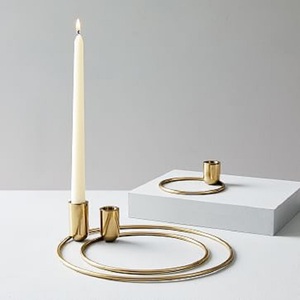 Brass Tea Light Holder Set With Floral Branch Design Heat Resistant Home Decoration - Product Image 3