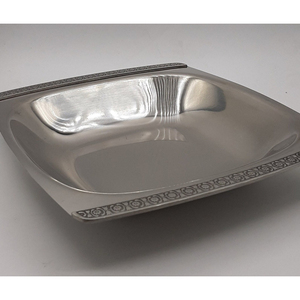 Frutero Moderno Hecho a Mano de Plata con Forma Cuadrada, Platos de Servir de Acero Inoxidable de Lujo, Centro de Mesa Decorativo - Product Image 5