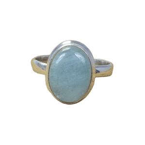 Anillo de piedras preciosas de Aguamarina Natural hecho a mano, Color verde, joyería de plata de ley 925 sólida, anillo estampado de plata de ley 925, joyería - Product Image 1