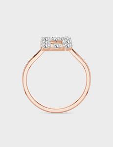 Anillo de Oro de 14K con Diamante Cultivado en Laboratorio de 0.45 CTW, Corte Redondo, Diseño Rectangular Abierto, para Mujer - Product Image 3