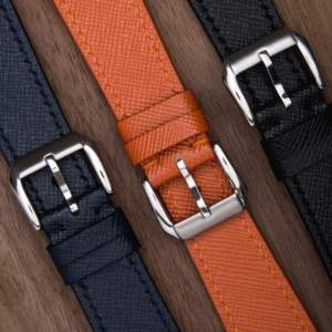 Bracelet de montre en cuir Saffiano de qualité supérieure, fait main, texture croisée, bracelet de remplacement, logo personnalisé, taille sur mesure pour usine de montres de luxe - Product Image 1