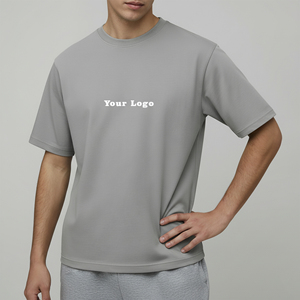 Nouveau t-shirt homme 100 % coton coupe ample 2026, logo personnalisé sérigraphié, écologique, respirant, style hip-hop - Product Image 3