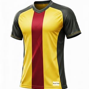 Maillots de football imprimés par sublimation, grande taille, manches courtes, respirants, antibactériens, unisexe, tissu en maille 100% polyester - Product Image 1