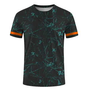 เสื้อยืดแขนสั้นผู้ชายลายเรขาคณิต คอกลม แห้งเร็ว สไตล์สปอร์ต ผ้าโพลีเอสเตอร์ถัก 100% ทรงปกติ - Product Image 2