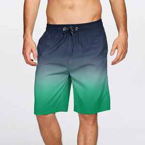 <b>Men</b> Gradient Color Eco-friendly 140g Woven Polyester Digital Printed Casual Swim <b>Trunks</b> Quick Dry Drawstring Beach Shorts Board - Product Image 3