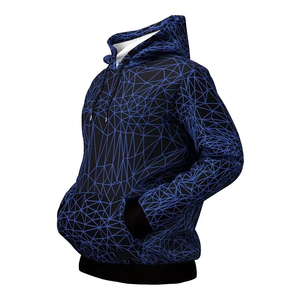 Sweat à capuche décontracté pour homme, personnalisable par sublimation, avec poche, très vendu, 100 % polyester, séchage rapide, respirant, en molleton uni teint - Product Image 3