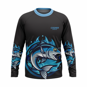 Camiseta de Pesca de Manga Larga con Protección Solar UPF50+ de Primera Calidad, Secado Rápido y Transpirable, con Estampado por Sublimación - Product Image 1